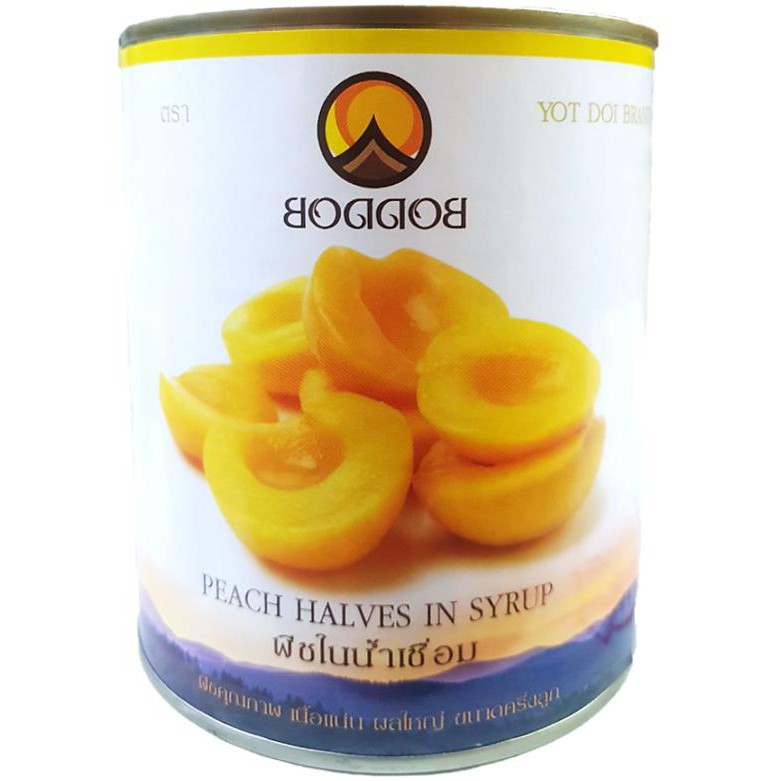 Đào ngâm đóng hộp Boddob lon 820gr - Gia store