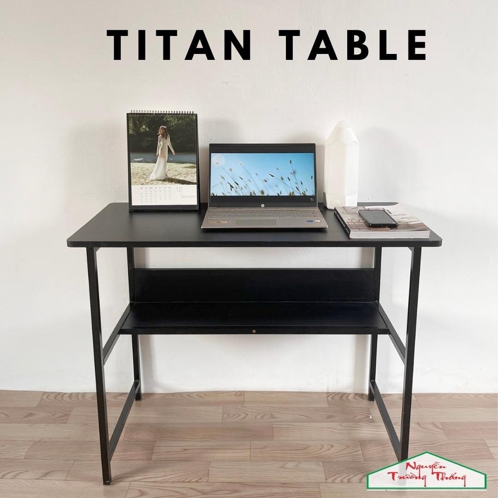 Bàn làm việc có giá lửng, Bàn Học, Bàn Có Kệ Lửng,bàn học thiết kế kiểu Hàn T-Table khung thép