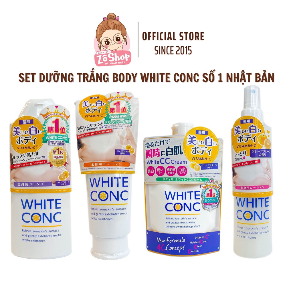 Set White Conc dưỡng trắng body chuyên sâu 4 sản phẩm