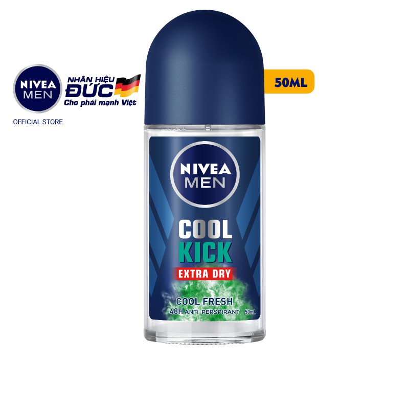 Combo 2 lăn ngăn mùi NIVEA MEN Cool Kick Mát Lạnh Thơm sảng khoái (50ml/chai) 83188