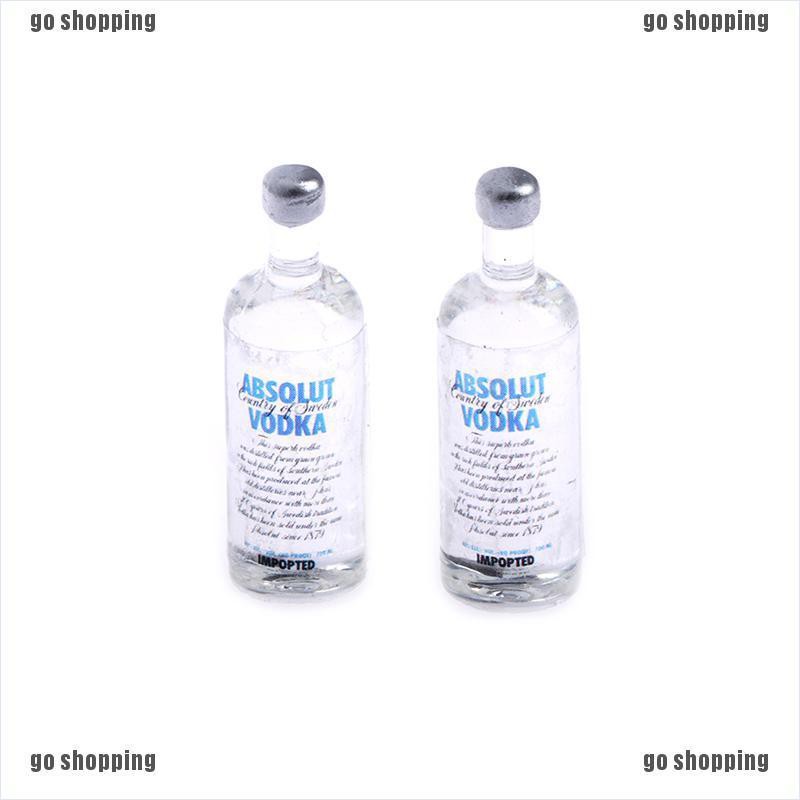 {go shopping}2Pcs 1:12 miniature wine vodka bottles doll house decor accessories