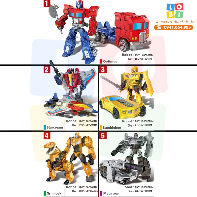 Đồ chơi robot hợp kim biến hình Transformers/Optimus Prime/Bumblebee/Megatron/Starcream G1