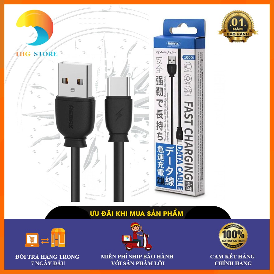 [Mã 2404EL10K giảm 10K đơn 20K] Cáp sạc Lightning, Micro, Type C Remax RC-134 - Hàng Chính Hãng - Phukienthg