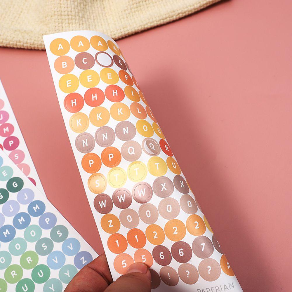 AUGUSTINA Miếng Dán Trang Trí Sổ Tay / Nhật Ký / Sổ Tay Họa Tiết Chữ Cái Hoạt Hình Nhiều Màu DIY