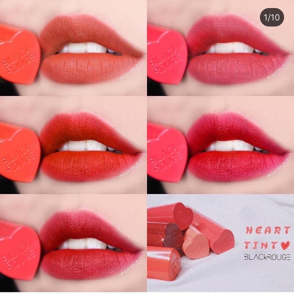 SON KEM 😉FREESHIP 😉 Son Tint Lì "Siêu Hot" Black Rouge Color Lock Heart Tint