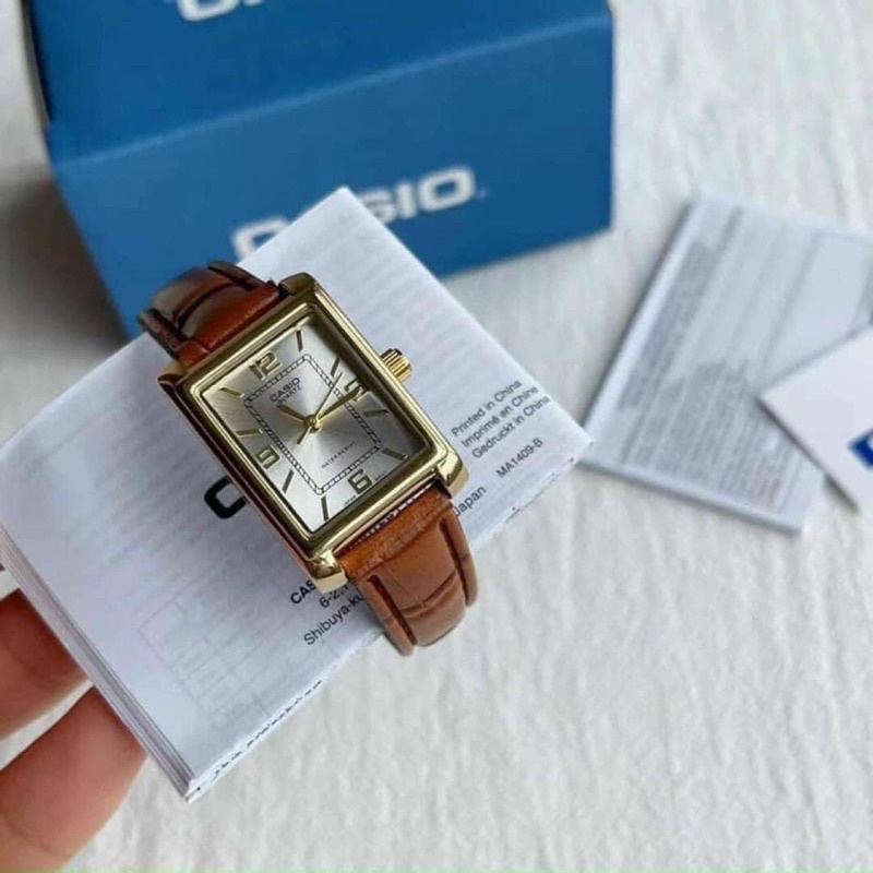 ĐỒNG HỒ NỮ NÂU VINTAGE CASIO DÂY DA NÂU SẦN