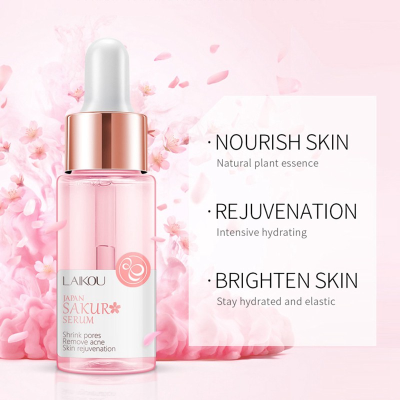 (Hàng Mới Về) Serum Laikou Chiết Xuất Hoa Anh Đào / Tràm Trà / Vàng 24k Kiềm Dầu Chống Nếp Nhăn Làm Trắng Da