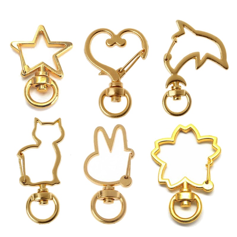 Set 30 Móc Khóa Hình Thỏ / Ngôi Sao / Trái Tim Có Thể Xoay Được