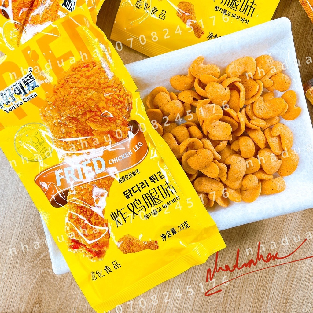 HOT- Một gói bimbim/ snack đùi gà rán gói to khổng lồ 500gam Fried Hongkong (gồm 20 gói nhỏ bên trong)
