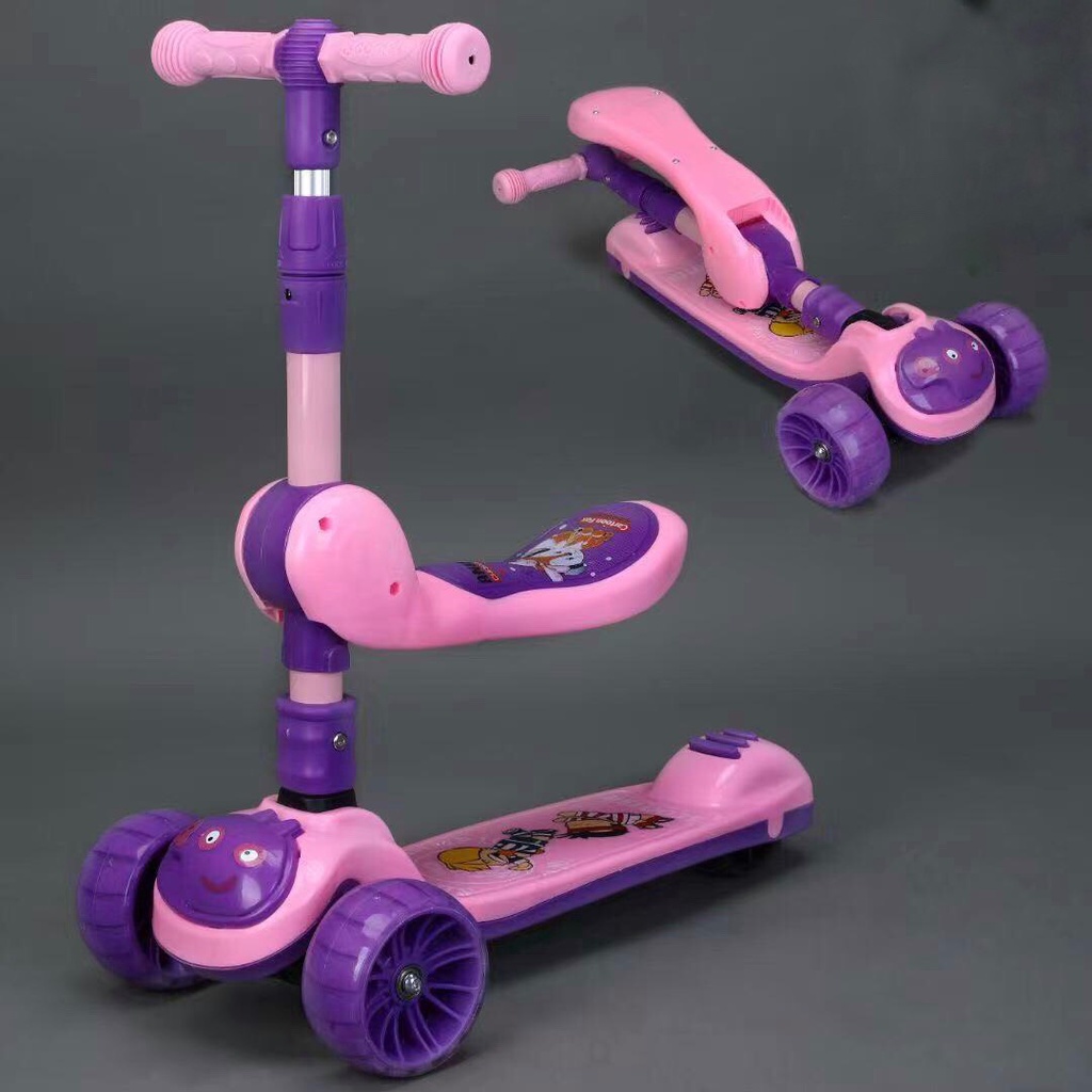 Xe Trượt Scooter Cao Cấp (Có Nhạc, Có Đèn), SCOOTER Cho Bé, Heo Peppa - XSH