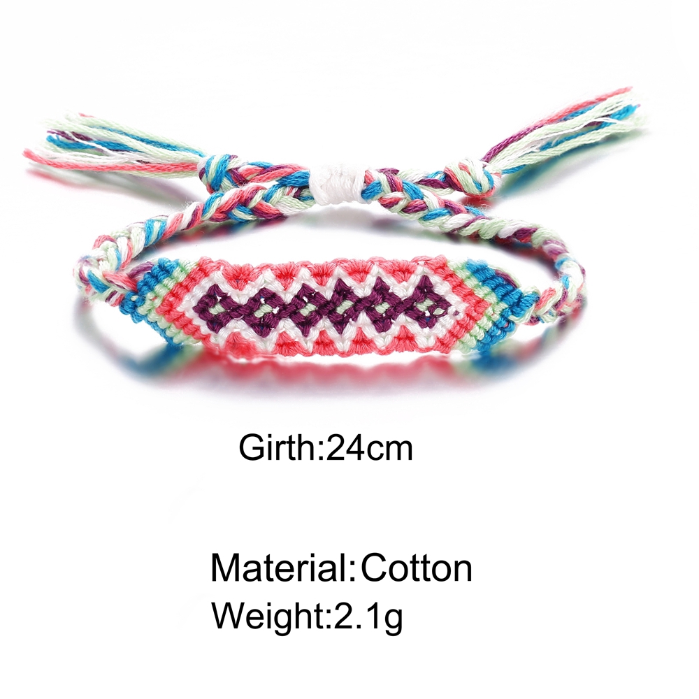 Vòng Đeo Cổ Chân Vải Cotton Thắt Nút Nhiều Màu Sắc Phong Cách Bohemian Thời Trang Cho Nữ 17km