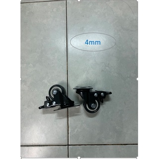 4 bánh xe đẩy đen viền 4cm có khóa 5cm xoay