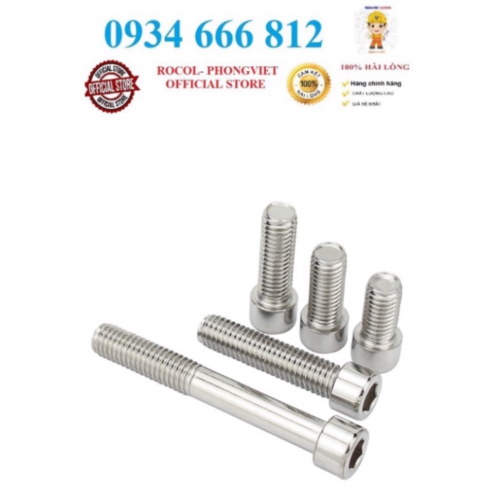 Set 10 cái M8 Bulong lục giác chìm đầu trụ M8 inox 201