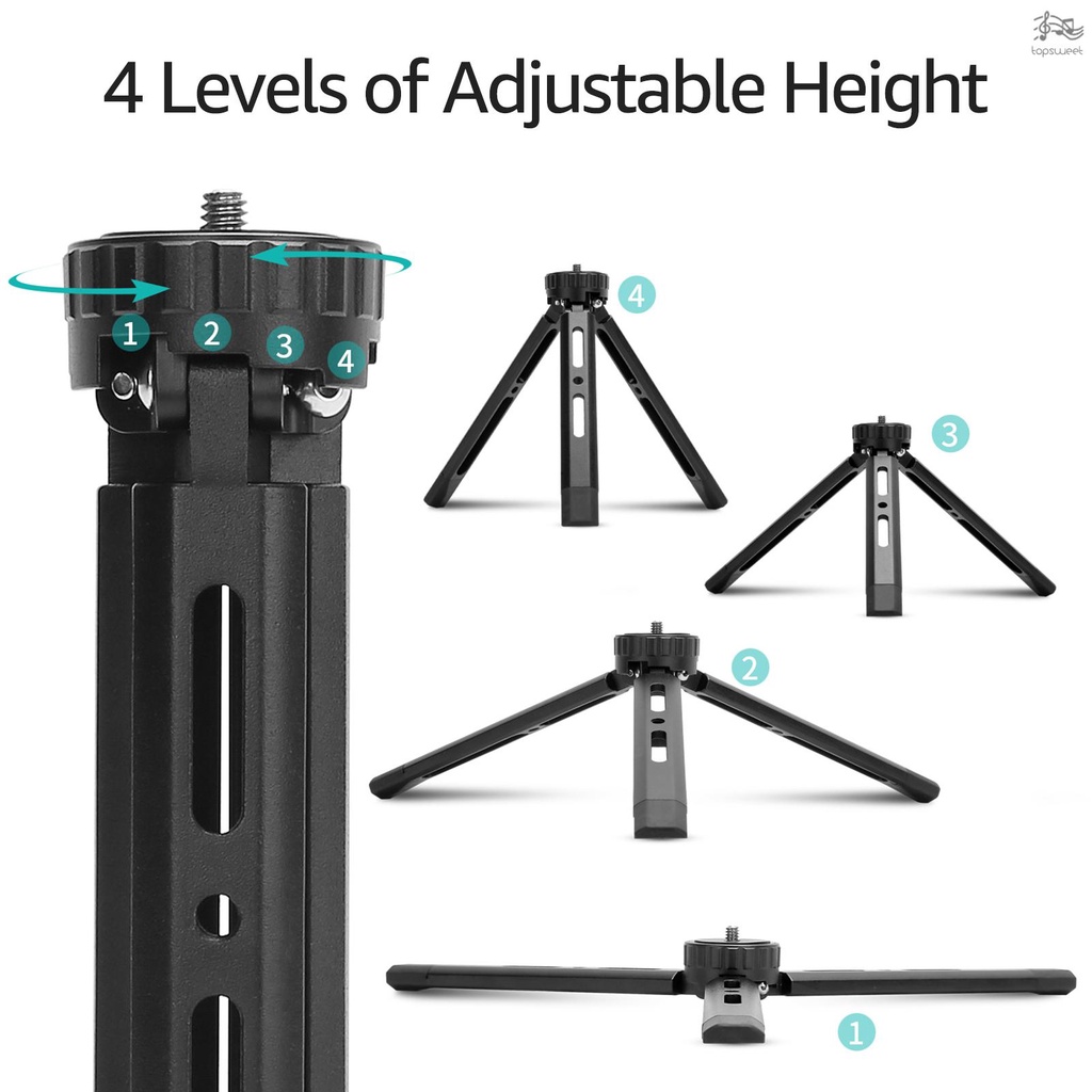 Giá Đỡ Ba Chân Mini Bằng Hợp Kim Nhôm Kèm Ốc Vít 1 / 4 inch Cho Máy Ảnh DSLR ILDC | BigBuy360 - bigbuy360.vn