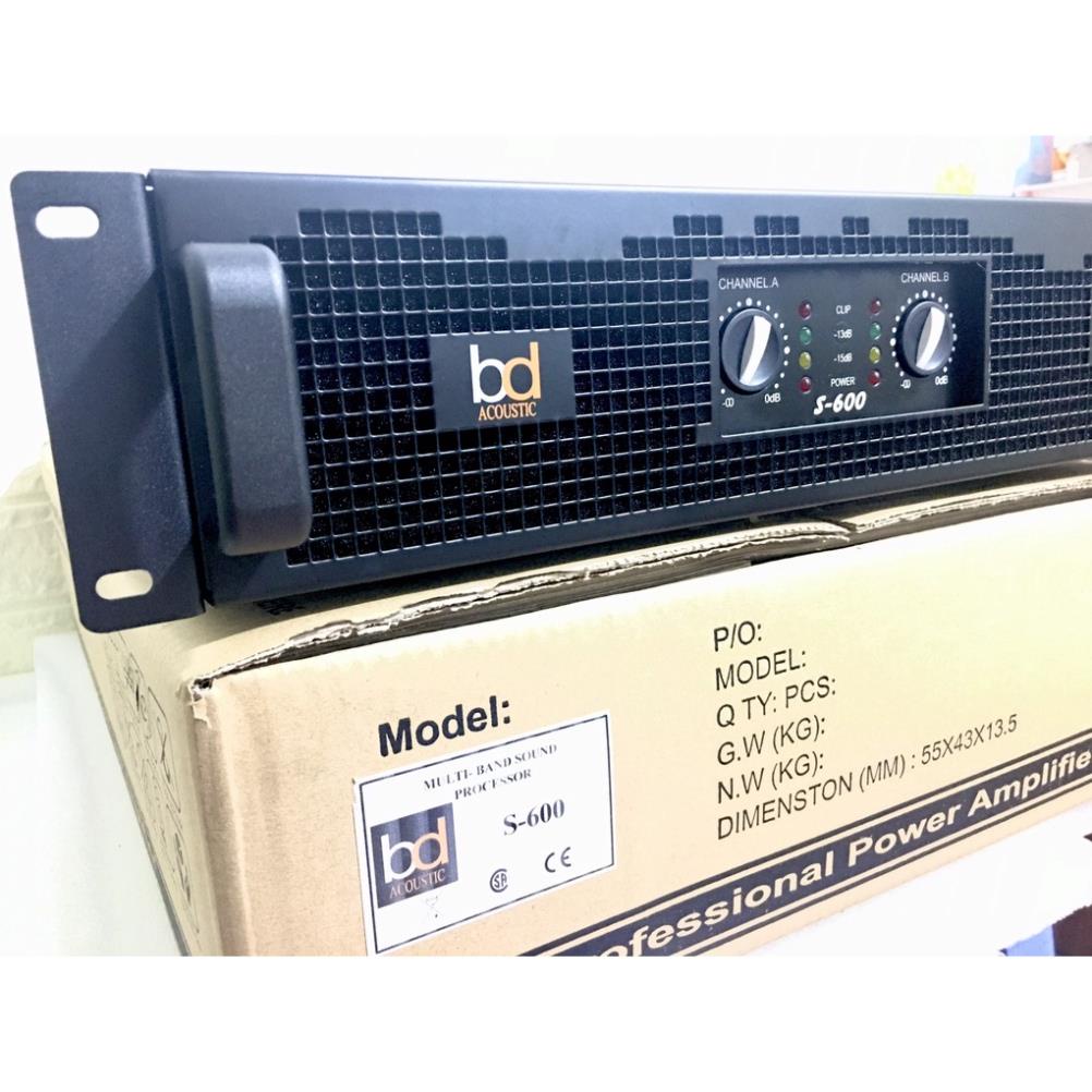 Cục Đẩy Công Suất BD S600 2 Kênh - 16 Sò - Mạch Class H - Nguồn Xuyến - Chuyên Karaoke Gia Đình Chất Lượng