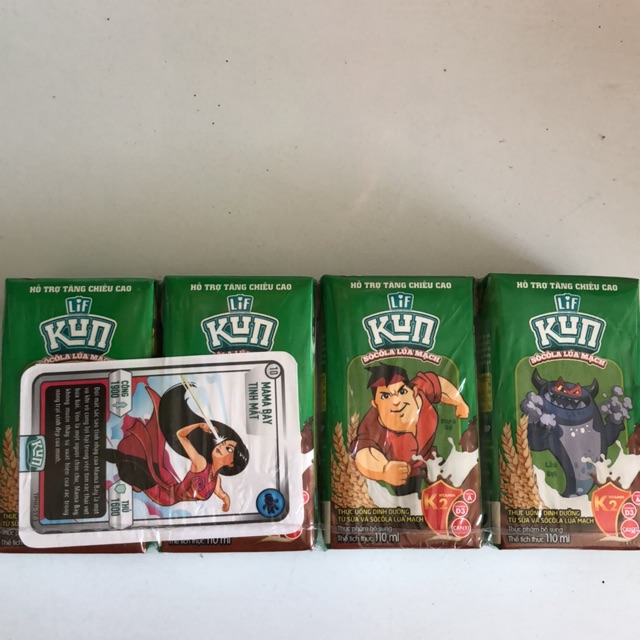 Sữa uống Kun socola lúa mạch 110ml (vỉ 4 hộp *110ml)