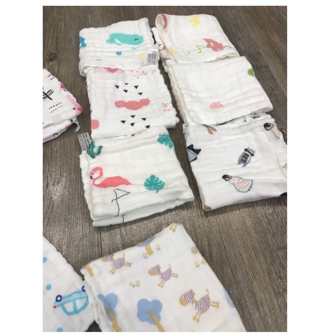 Khăn xô nhăn 6 lớp rửa mặt loại dày,Khăn Xô Sữa Nhăn 6 Lớp Mềm Mại Hàng Đẹp Thấm Hút Tốt Cho Bé