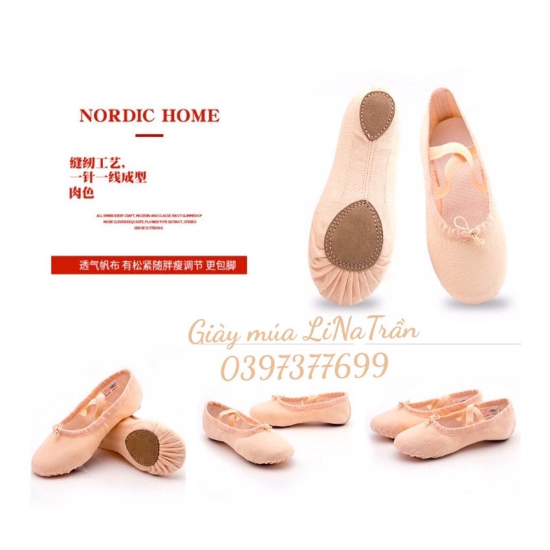 Giày múa mũi mềm không bọc da
