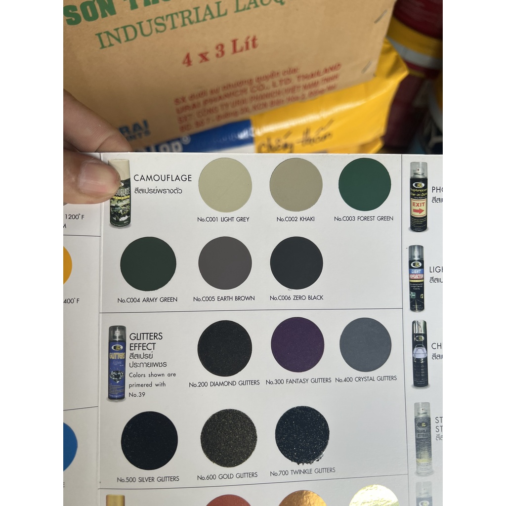 Sơn xịt Bosny ngụy trang Camouflage (400ml)(bề mặt mờ)