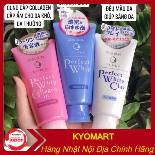 SỮA RỬA MẶT PERFECT WHIP /  WHITE CLAY / COLLAGEN IN CLEANSER SENKA — Nhật bản