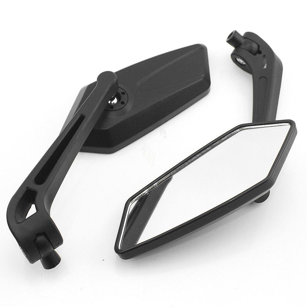 Set 2 gương chiếu hậu MMULCK gắn tay lái xe máy cafe racer màu trắng đen
