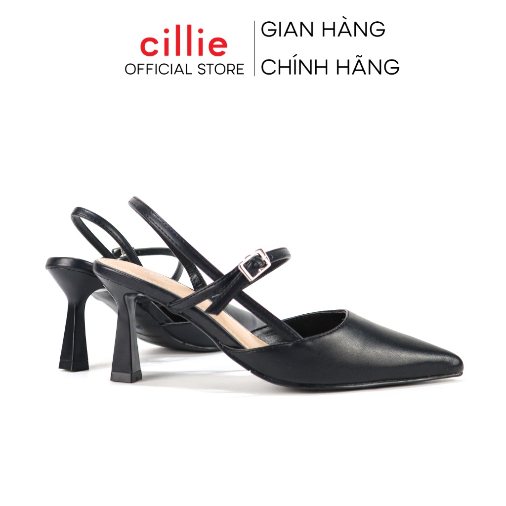 Giày sandal cao gót nữ mũi nhọn quai dây thanh lịch gót cao 7cm đi học đi làm Cillie 1045