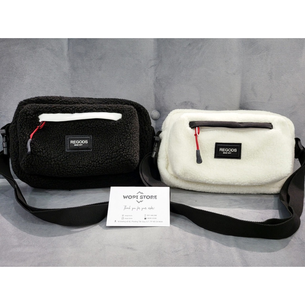 Túi Đeo Chéo RG WINTER Vải Phủ Lông Ulzzang Unisex (Tặng kèm giấy thơm + TAG)