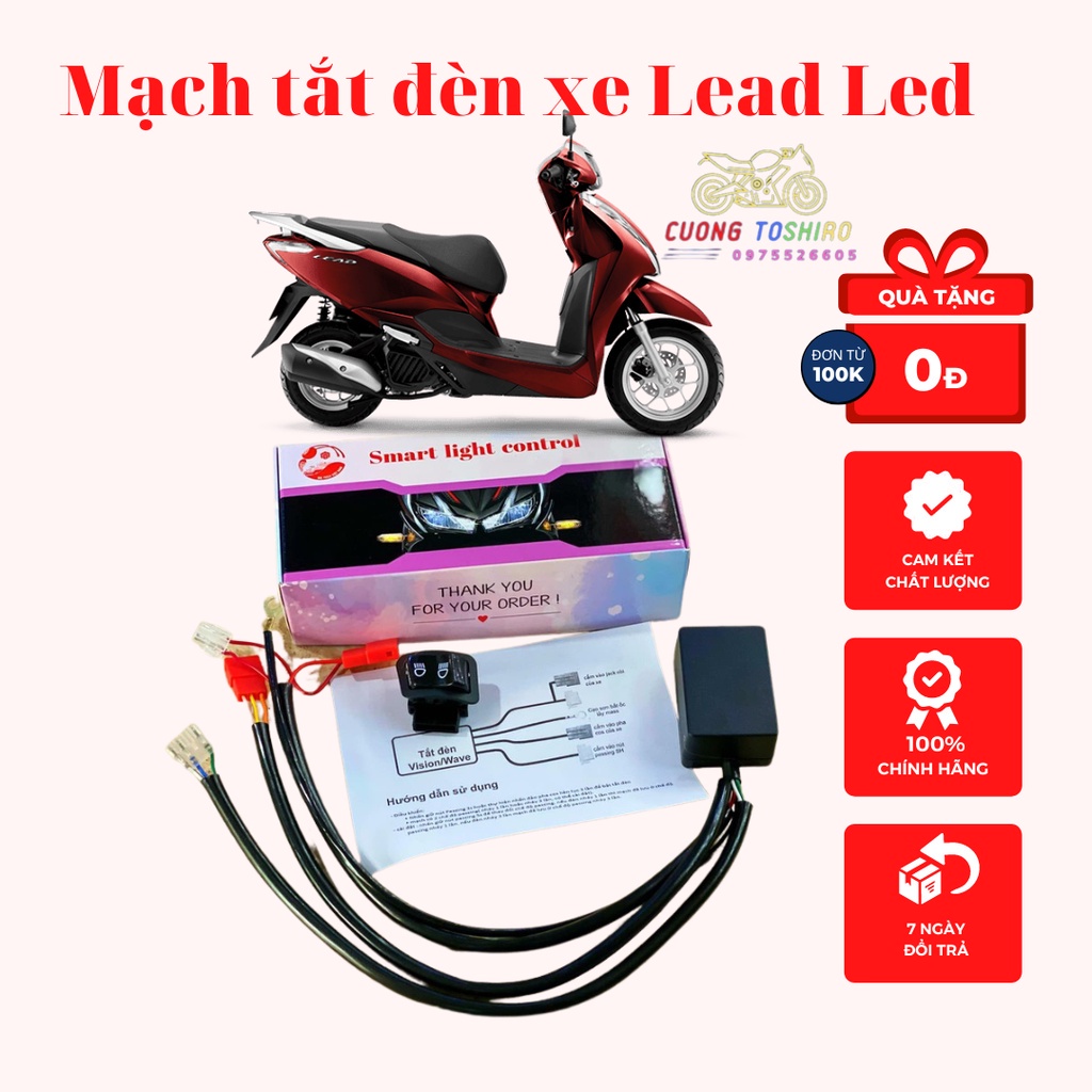 Bộ mạch tắt mở đèn kèm công tắc passing cho xe Wave alpha full Giắc Cắm bảo hành 1 năm