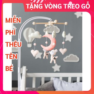 [MIỄN PHÍ THÊU TÊN BÉ] Đồ chơi treo nôi cũi cho bé kích thích thị giác Coco Kids, tự xoay và phát nhạc mẫu HƯƠU SAO 1