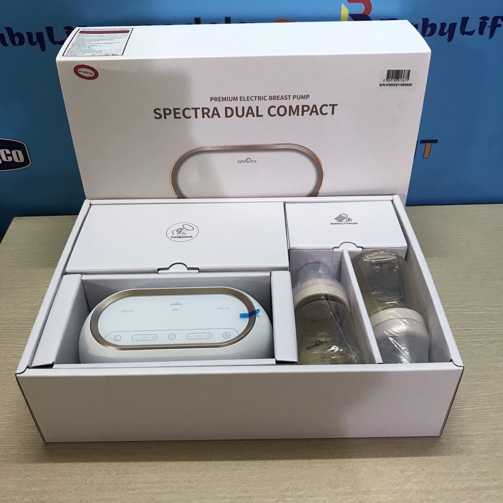 MÁY HÚT SỮA ĐIỆN ĐÔI ( 02 ĐỘNG CƠ ) CÓ PIN TÍCH SPECTRA DUAL COMPACT BẢO HÀNG 2 NĂM