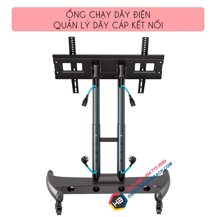 KỆ GIÁ TREO TIVI DI ĐỘNG HỘI NGHỊ NB AVA50 32 – 70 INCH - CỘT GIÁ TREO TIVI CÓ BÁNH XE ĐI CHUYỂN