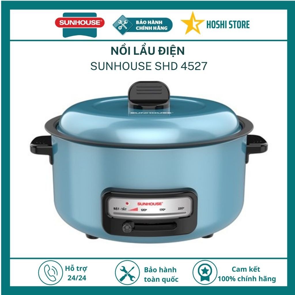 NỒI LẨU ĐIỆN SUNHOUSE SHD-4527 , CÔNG SUẤT 1300W , DUNG TÍCH 3.5L - SP039