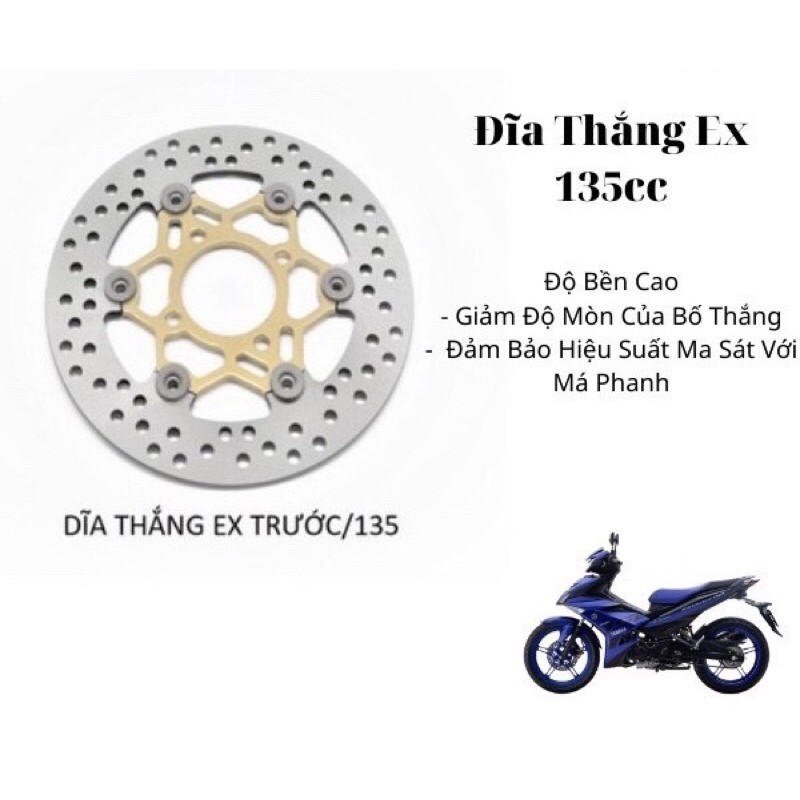 Đĩa thắng trước Exciter 135 < KIỂU ZIN > Size 220 gắn dòng xe Wave Dream đĩa, sirius, ex 135... các dòng đĩa xe bằng