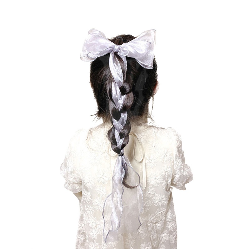 Kẹp Tóc Nơ Ruy Băng Dài Lấp Lánh Phong Cách Công Chúa Cho Bé Gái