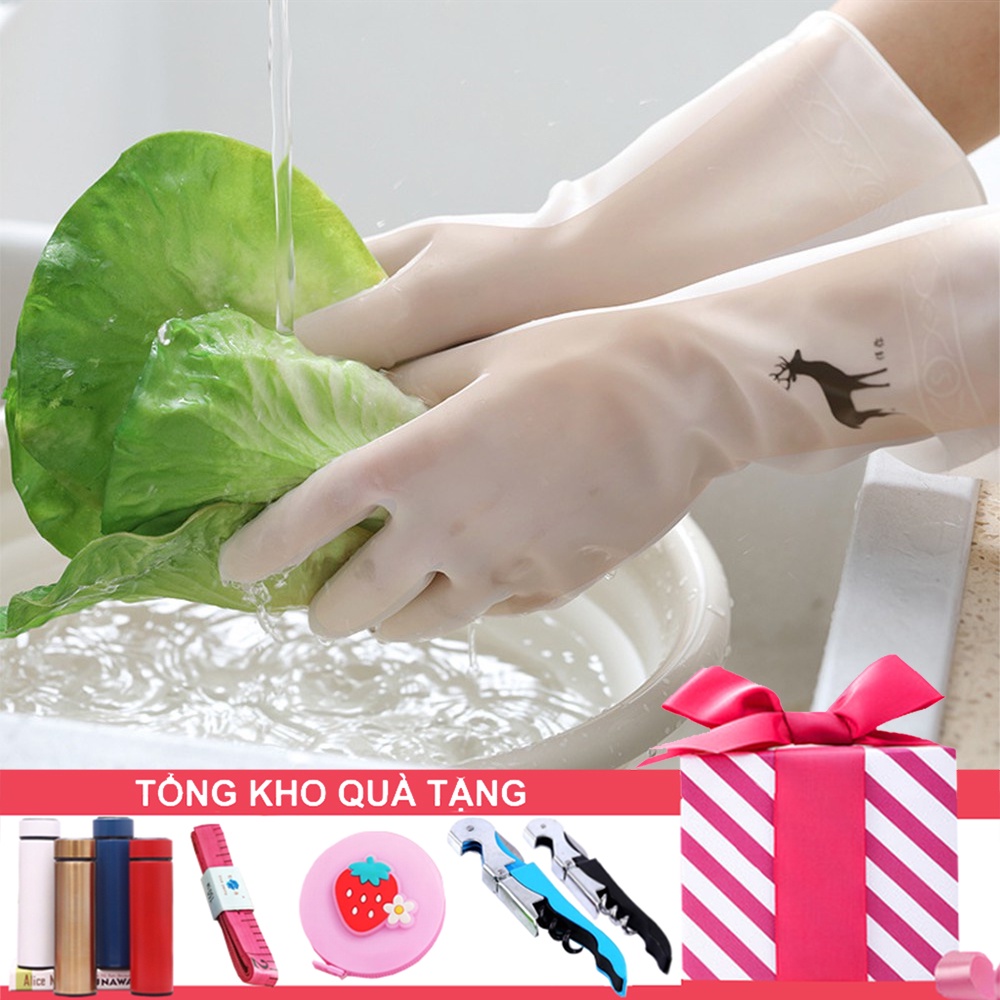 Găng Tay Cao Su Rửa Bát - Siêu Bền, Siêu Dai - V8 Trắng, Làm Bếp, Làm Vườn, Dọn Dẹp - Bảo Vệ Da Tay