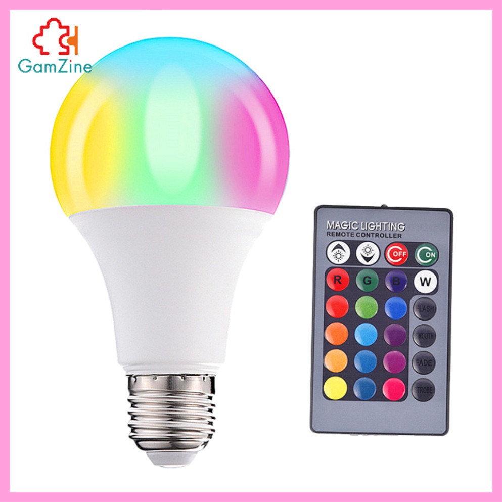 Bóng Đèn Led Đổi Màu E27 Có Điều Khiển Từ Xa 3w Rgb