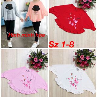 Áo kiểu cánh dơi bé gái