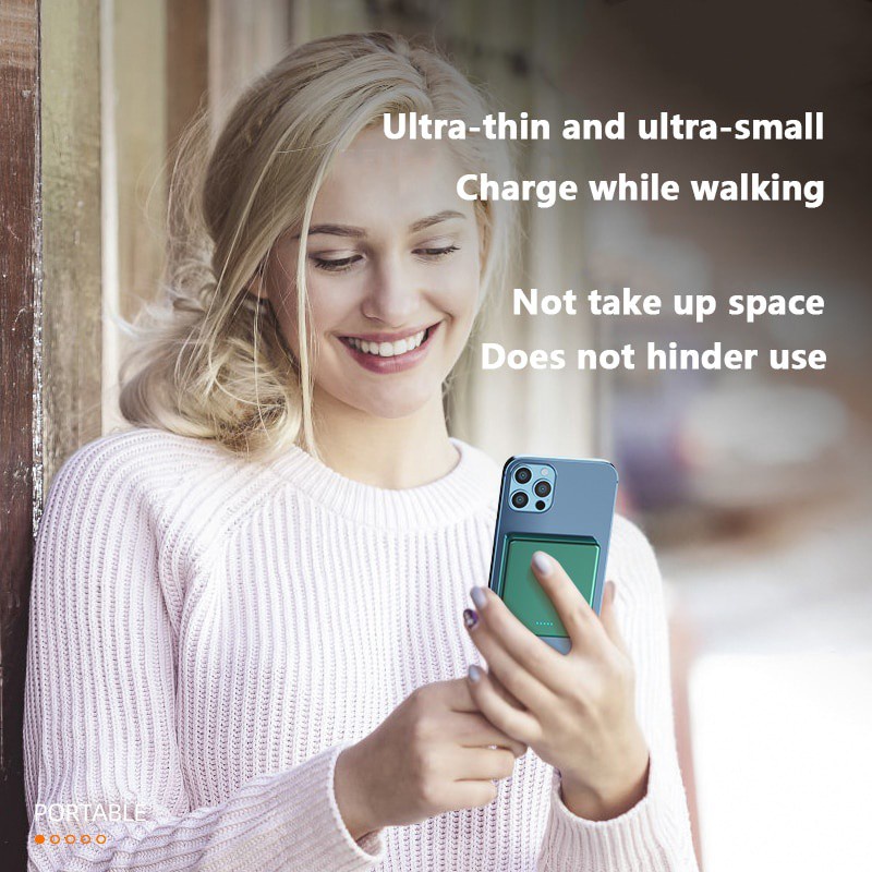 Sạc dự phòng ko dây  10000mah hỗ trợ sạc ko dây táo cho ĐT táo 12 12 Pro 12 Pro Max