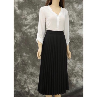 Chân váy dập li dáng dài #váy xếp ly công sở #váy xếp ly(có big size)