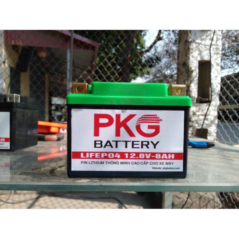 Ắc quy pin lithium 12,8v-8ah max xả 120cca full dùng lượng khởi động cho các máy