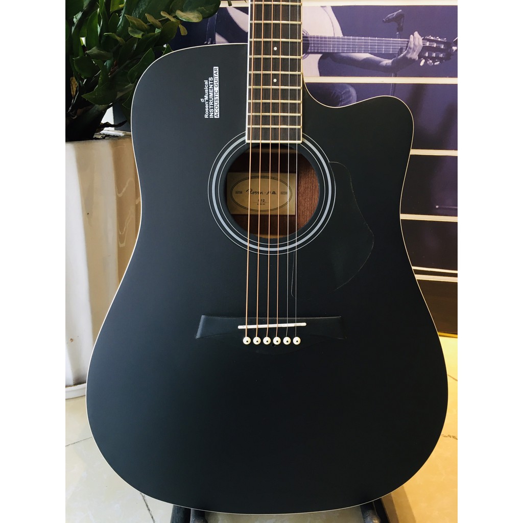 Đàn Guitar Acoustic Rosen G12 Cao cấp Chính Hãng màu Đen