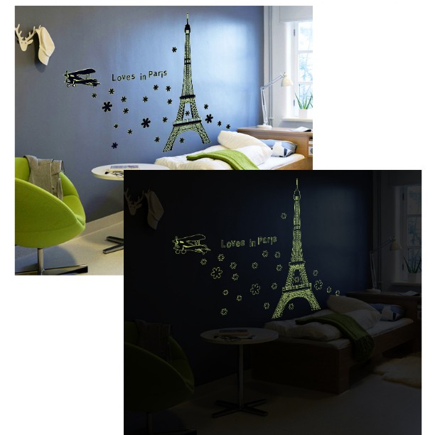 Decal trang trí tường - Tháp Love In Paris DẠ QUANG