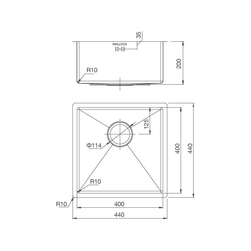Chậu rửa chén inox 304 MS 1044P - Hàng Chính Hãng Malloca