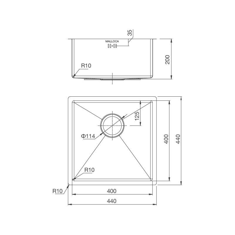 Chậu rửa chén inox 304 MS 1044P - Hàng Chính Hãng Malloca