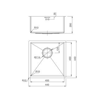 CHẬU RỬA CHÉN INOX MALLOCA MS-1044P/1044HL