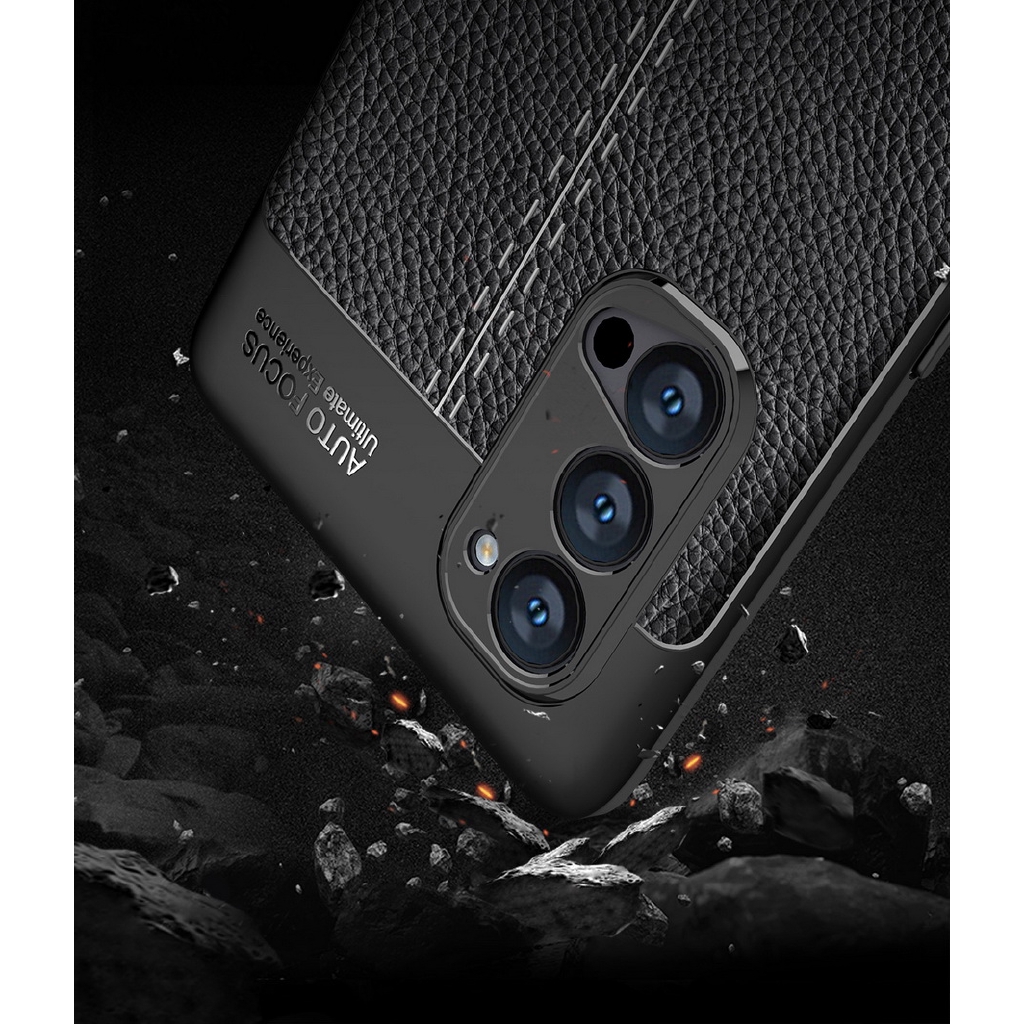 Ốp điện thoại silicon phối da sang trọng cho OPPO Reno4 Reno4 Pro 5G