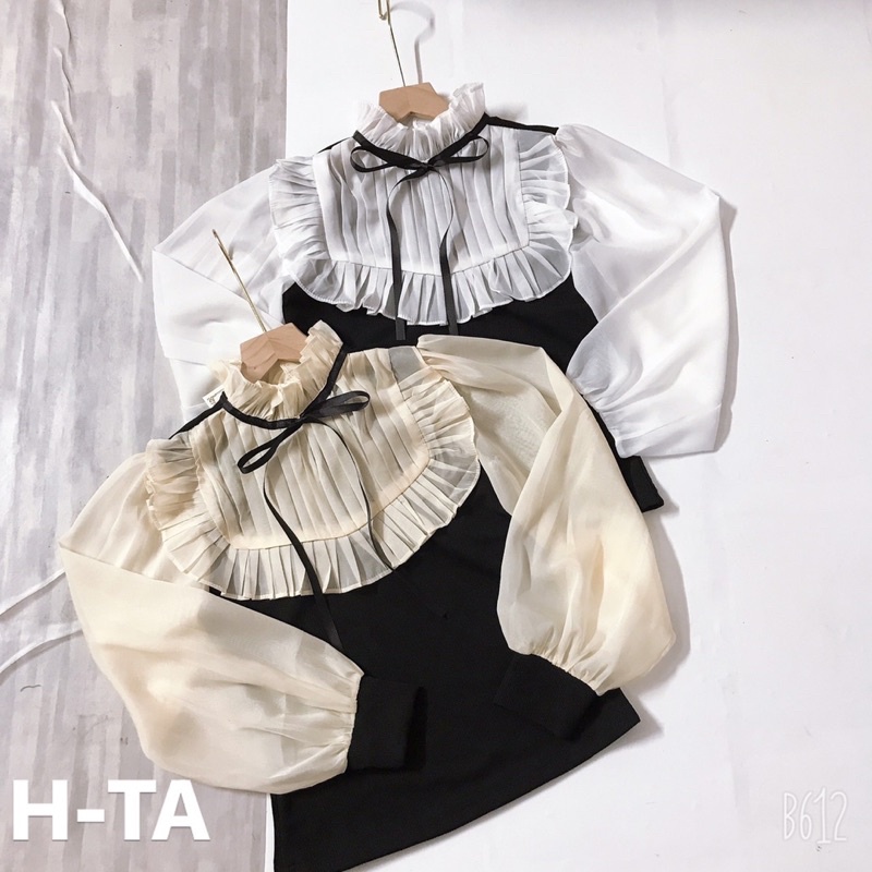 áo tiểu thư xinh xắn phối tay voan