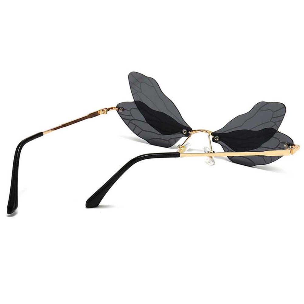 Mắt kính gọng hình cánh chuồn chuồn trong suốt nhiều màu không gọn thời trang punk châu Âu sành điệu cá tính