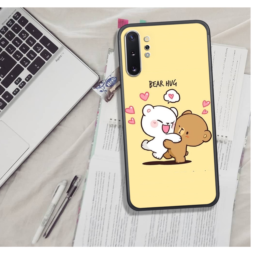 ỐP LƯNG SAMSUNG NOTE 10/NOTE 10 PLUS  ,  IN HÌNH GẤU MOCHI SIÊU ĐÁNG YÊU, NỀN CỰC ĐẸP.