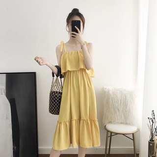 3891 đầm dây đuôi cá bèo to ngực, nhún lưng